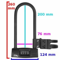 Antivol U à Code Avec Support Vélo M-Wave -Promos VTT Boutique antivol u a code avec support velo m wave full 3