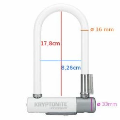 Antivol Vélo Kryptolok Mini 7 Blanc - Kryptonite -Promos VTT Boutique antivol velo kryptolok mini 7 blanc kryptonite full 5