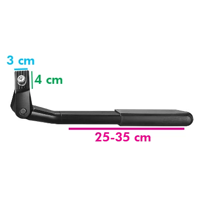 Béquille Latérale Réglable Noire Power 26-28 Pouces - Ursus 2 Béquille Latérale Réglable Noire Power 26-28 Pouces - Ursus – Image 2