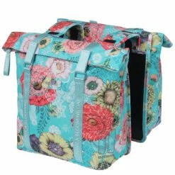 Double Sacoche Vélo Porte-bagage Arrière Bleue Bloom Field Basil