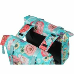 Double Sacoche Vélo Porte-bagage Arrière Bleue Bloom Field Basil -Promos VTT Boutique double sacoche velo porte bagage arriere bleue bloom field basil full 3