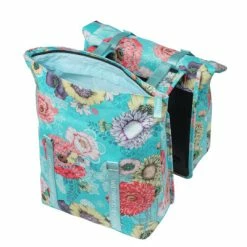 Double Sacoche Vélo Porte-bagage Arrière Bleue Bloom Field Basil -Promos VTT Boutique double sacoche velo porte bagage arriere bleue bloom field basil full 4