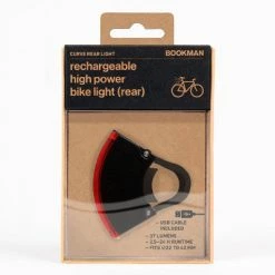 Eclairage Vélo Led Rechargeable Arrière 37 Lumens Curve Bookman -Promos VTT Boutique eclairage velo led rechargeable arriere curve bookman noir full