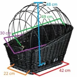 Panier Arrière En Osier Pour Chien Sur Porte Bagage Vélo -Trixie -Promos VTT Boutique panier arriere en osier pour chien sur porte bagage velo trixie full 4