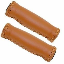 VELO Poignées De Guidon Vélo En Cuir Véritable Marron -Promos VTT Boutique poignees de guidon velo en cuir veritable marron full 3