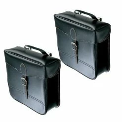 Sacoche Double De Vélo Rétro Noire Sporfabric