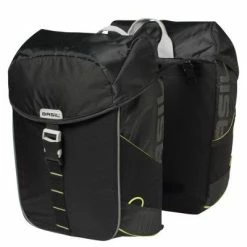 Sacoche Double Imperméable Vélo Miles Basil Noir/lime