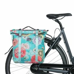 Sacoche Vélo Double Porte-bagage Amovible MIK Bleu Bloom Basil -Promos VTT Boutique sacoche velo double porte bagage amovible mik bleu bloom basil full 5