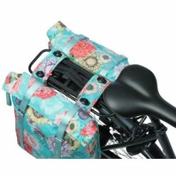 Sacoche Vélo Double Porte-bagage Amovible MIK Bleu Bloom Basil -Promos VTT Boutique sacoche velo double porte bagage amovible mik bleu bloom basil full 6